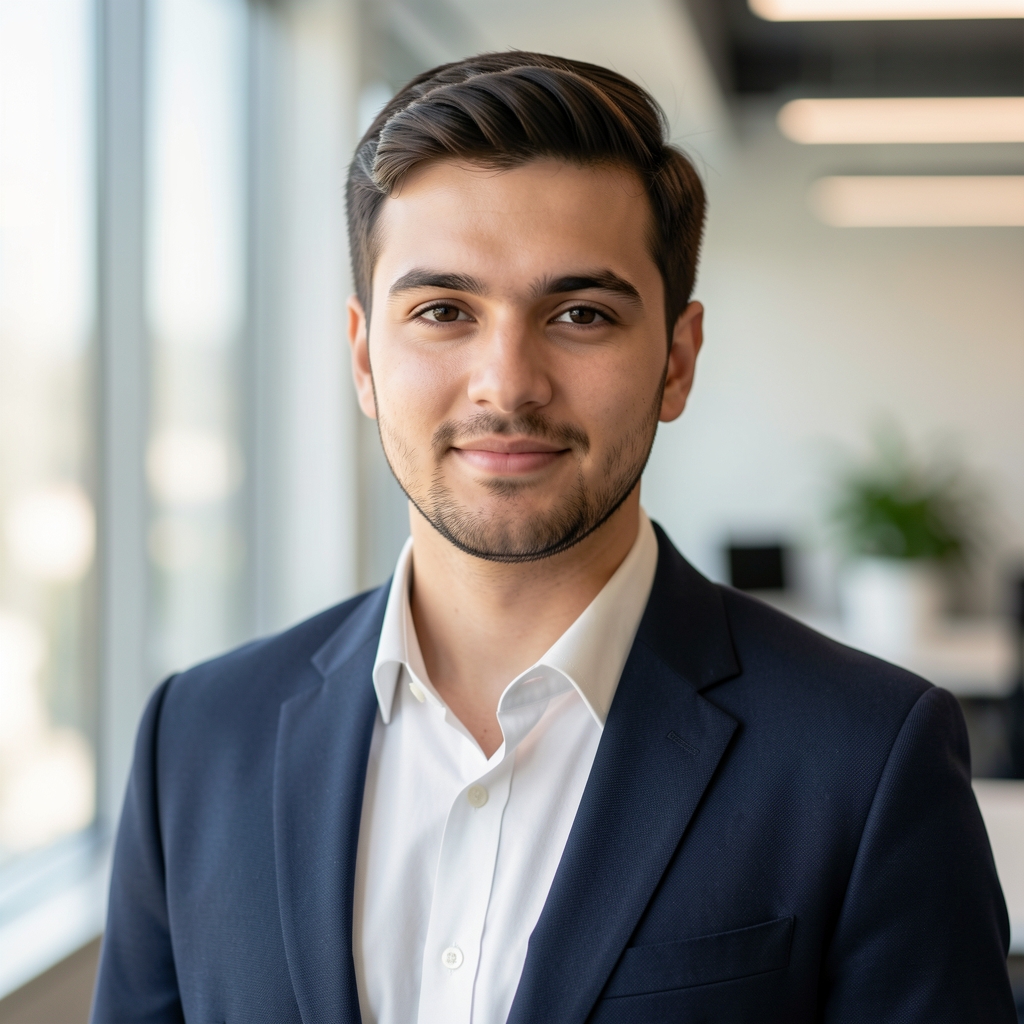 Editorial portrait of Tobias Ashcroft, contributing writer at Ulderan Review, photographed in soft natural light in an office setting